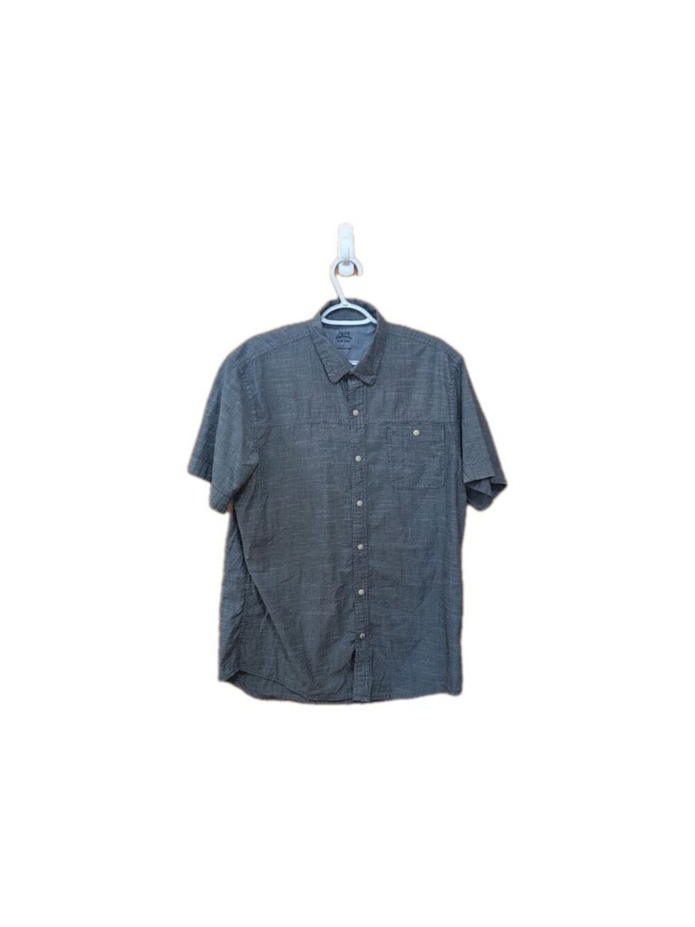 IZOD‎ Shirt Mens L Blue Short Sleeve Polo Solid Pocketed Button Down